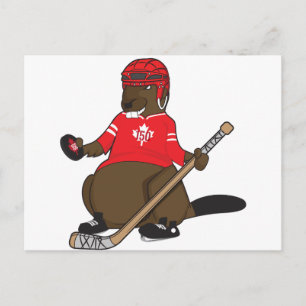 Carte Postale Canada 150 en 2017 Hockey Beaver
