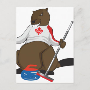 Carte Postale Canada 150 en 2017 Main de curling de castor
