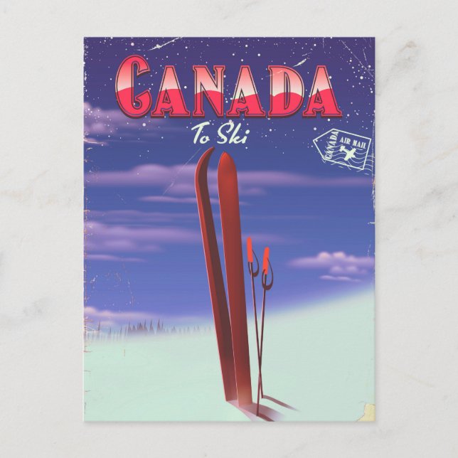 Carte postale Canada Air à ski. (Devant)