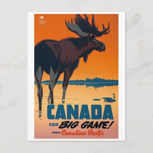 Carte Postale Canada big game (Devant)