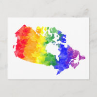 Carte postale Canada Maple Leaf Rainbow Pride