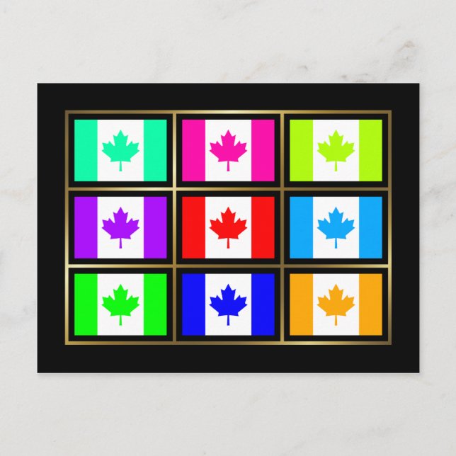 Carte postale Canada Multihue Flags (Devant)