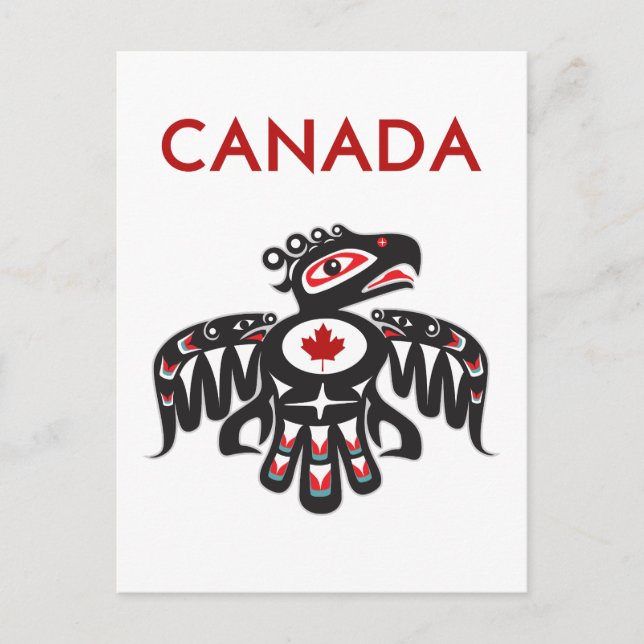 Carte Postale Canada Pacifique Nord-Ouest Haida Oiseau de couleu (Devant)