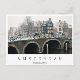 Carte Postale Canal à Amsterdam en hiver