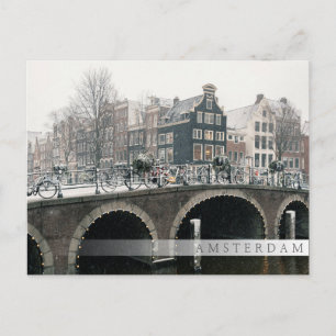 Carte Postale Canal à Amsterdam en hiver
