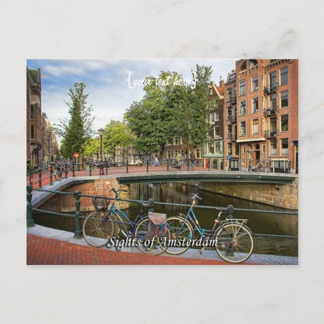 Carte Postale Canal Crossing, Sites d'Amsterdam (Devant)