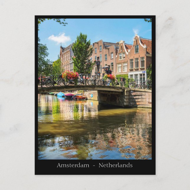 Carte Postale Canal d'Amsterdam, Pays-Bas (Devant)