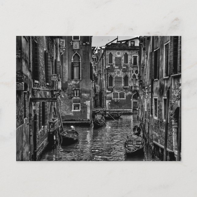 Carte Postale Canal de bateau de Venise en italie (Devant)