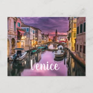 Carte Postale Canal de Venise Sous Ciel Violet
