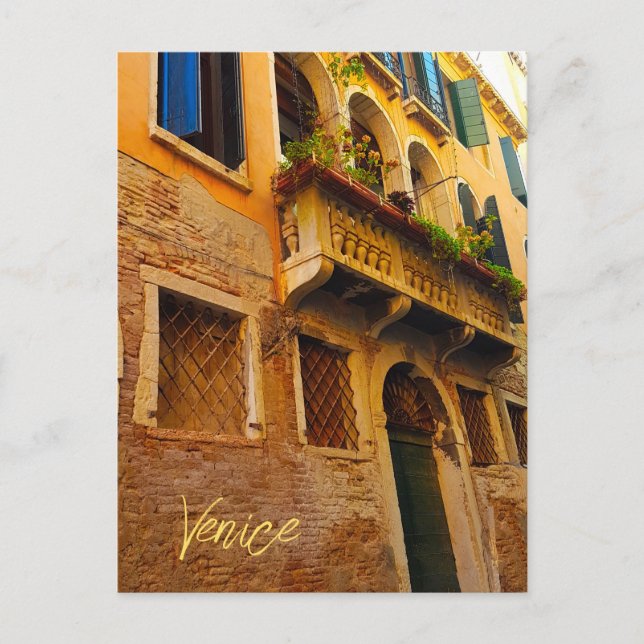 Carte Postale Canal de Venise Vie Bâtiment Italien (Devant)