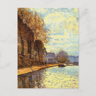 Carte Postale Canal St Martin par Sisley Impressionniste Peintur