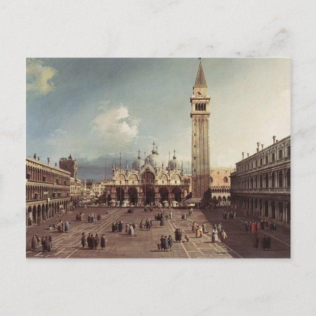 Carte Postale Canaletto - Piazza San Marco avec la Basilique (Devant)