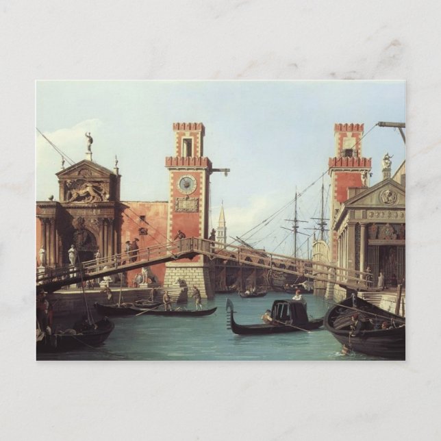 Carte Postale Canaletto - Vue de l'entrée de l'Arsenal (Devant)