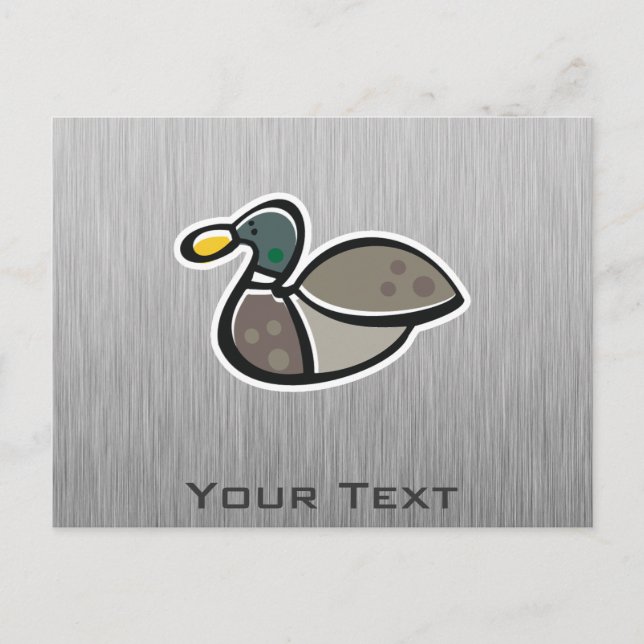 Carte Postale Canard ; Aspect métal brossé (Devant)