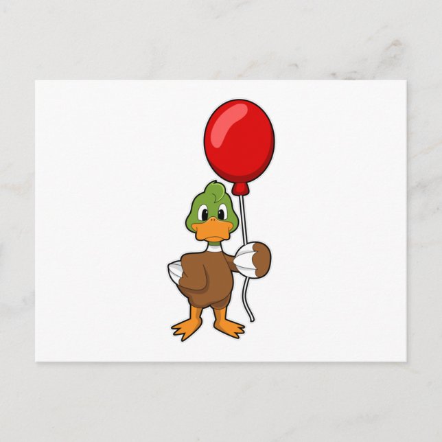 Carte Postale Canard avec ballon (Devant)