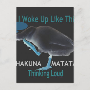 Carte Postale Canard avec "Je me suis réveillé comme ça" et "Hak