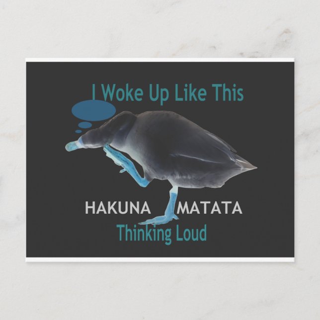 Carte Postale Canard avec moi se réveille comme ça & Hakuna Mata (Devant)