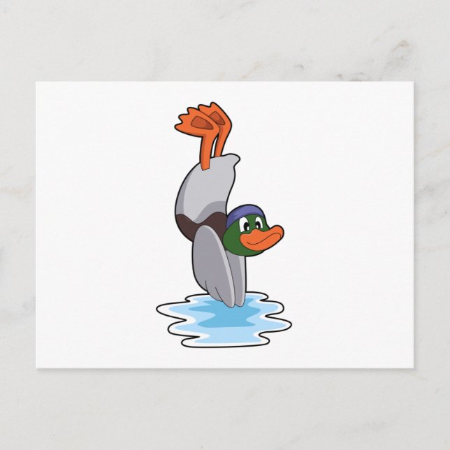 Carte Postale Canard avec stand dans l'eau.PNG (Devant)