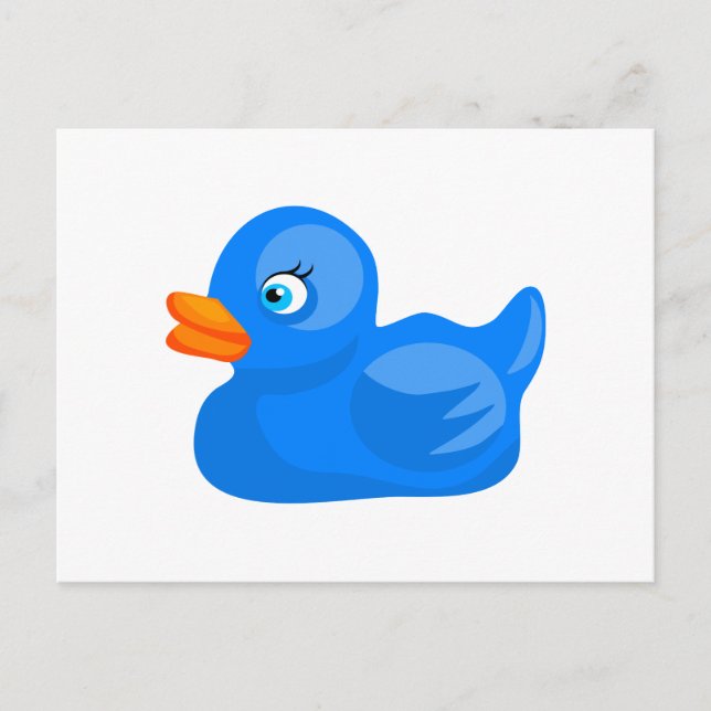 Carte Postale Canard bleu en caoutchouc (Devant)