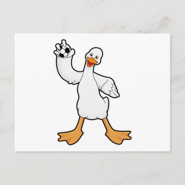 Carte Postale Canard comme joueur de handball avec Handball (Devant)