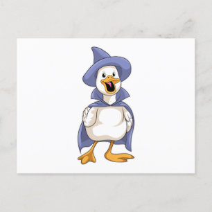 Carte Postale Canard comme sorcière avec Casquette