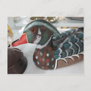 Carte Postale Canard en bois décoratif