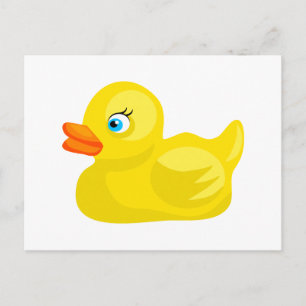 Carte Postale Canard en caoutchouc jaune