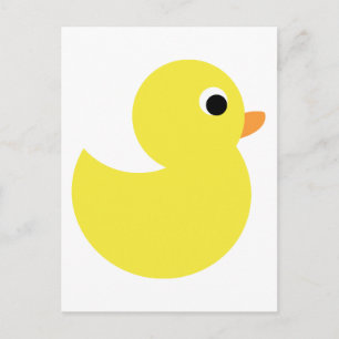 Carte Postale Canard en caoutchouc jaune