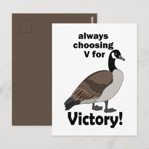Carte Postale Canard Goose Oiseau Choissant Toujours V Pour Vict