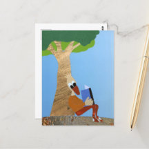 Canard lisant avec livre contre arbre Love nature