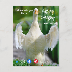 Carte Postale canard merveilleux génial marketing d'agent immobi