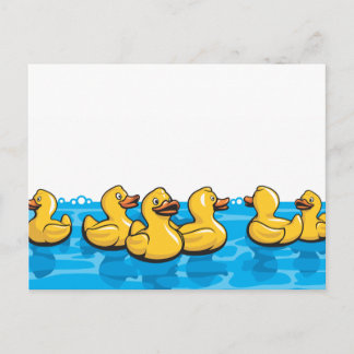 Carte Postale Canards en caoutchouc dans le bain