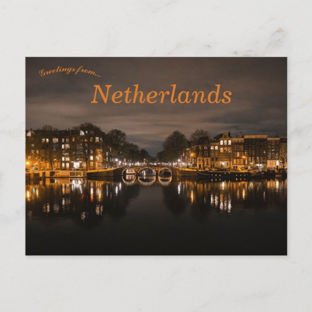 Carte Postale Canaux à Amsterdam Pays-Bas (Devant)