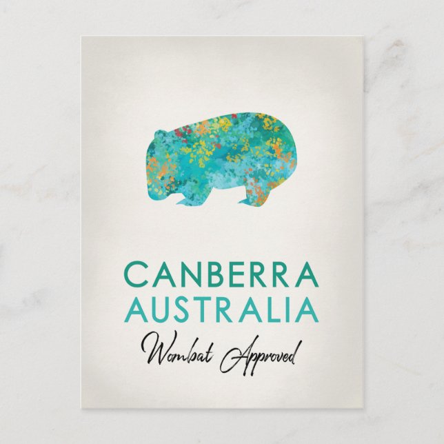 Carte Postale Canberra Australie Wombat (Devant)
