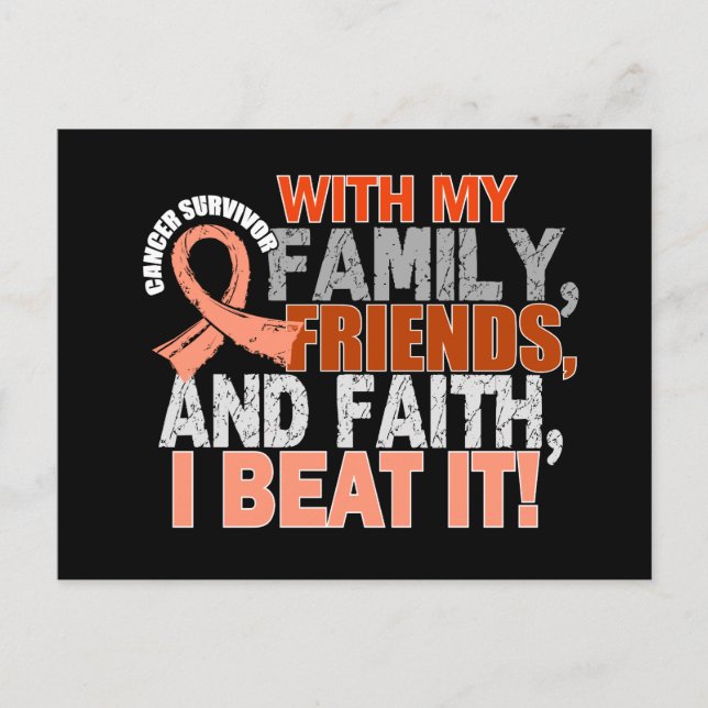 Carte Postale Cancer de l'endométrie Survivant Famille Amis Foi (Devant)