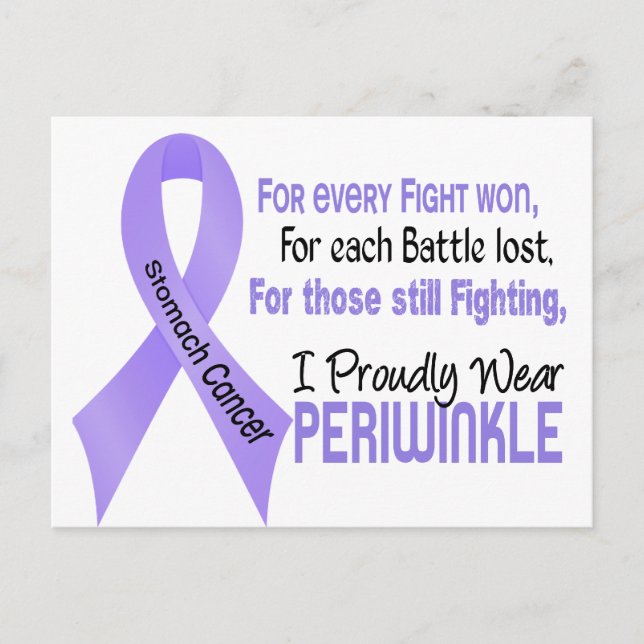 Carte Postale Cancer de l'estomac Je Porte Fièrement Le Périwink (Devant)