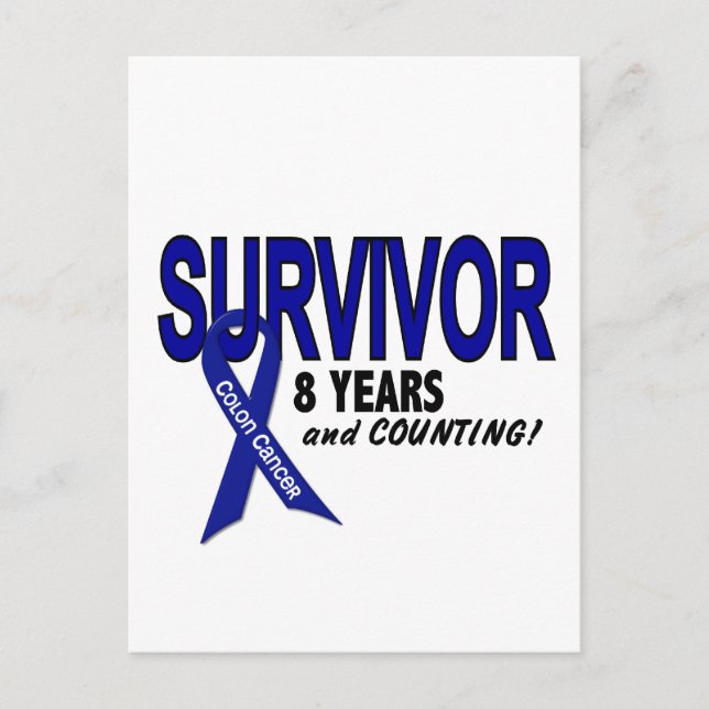 Carte Postale Cancer du côlon 8 ans Survivant (Devant)
