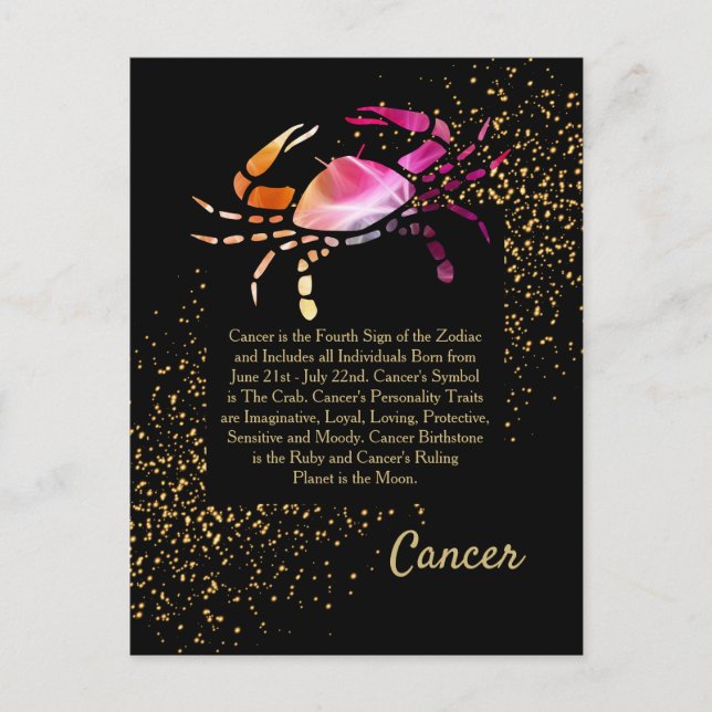 Carte Postale Cancer du crabe (Devant)