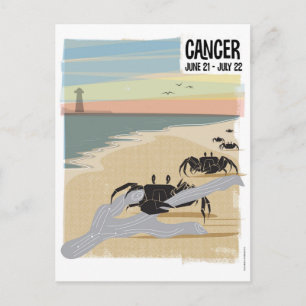 Carte Postale Cancer du crabe Zodiac
