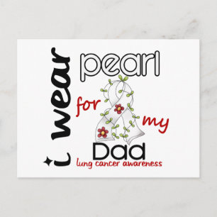 Carte Postale Cancer du poumon JE PORTE DE LA PERLE POUR MON PÈR