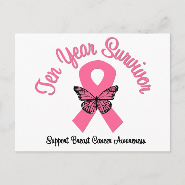 Carte Postale Cancer du sein 10 ans Survivant (Devant)