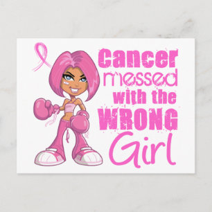 Carte Postale Cancer du sein Fille de combat 1