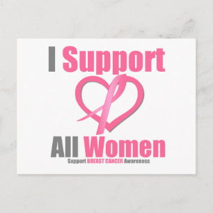 Carte Postale Cancer du sein Je soutiens toutes les femmes