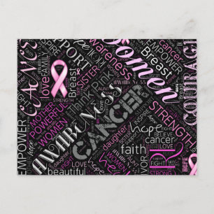 Carte Postale Cancer du sein Sensibilisation Mot Cloud ID261