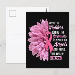 Carte Postale Cancer Du Sein Soutien Les Combattants Cadeau Pour