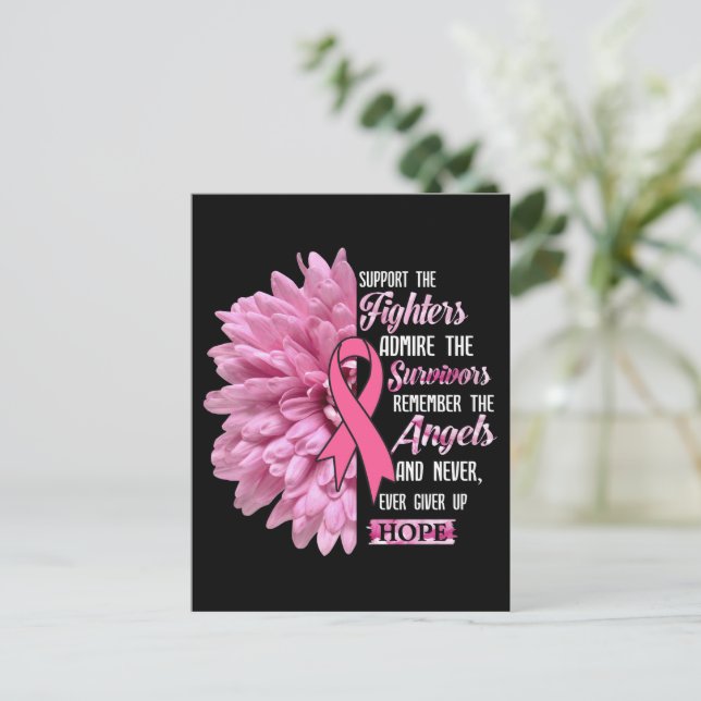 Carte Postale Cancer Du Sein Soutien Les Combattants Cadeau Pour (Debout devant)