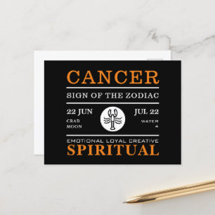 Carte Postale Cancer Sign of the Zodiac, astrologie