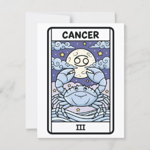 Carte Postale Cancer Zodiac Illustration Style Tarot