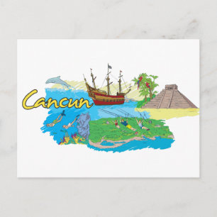 Carte Postale Cancun, la ville célèbre de Mexico