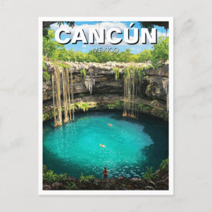 Carte Postale Cancun Mexico Travel Cenote